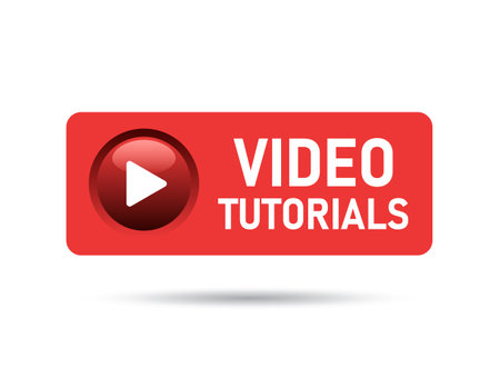 Play video tutorials icon in flat style. Education software vector illustration on isolated background. Webinar training sign business concept.のイラスト素材