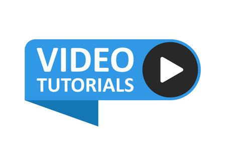 Play video tutorials icon in flat style. Education software vector illustration on isolated background. Webinar training sign business concept.のイラスト素材