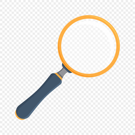 Magnifying glass icon in flat style. Loupe vector illustration on isolated background. Searching sign business concept.のイラスト素材