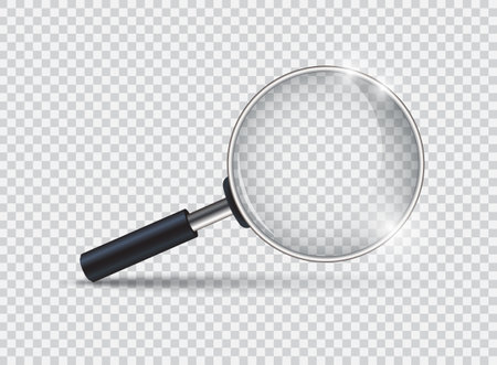 Magnifying glass icon in flat style. Loupe vector illustration on isolated background. Searching sign business concept.のイラスト素材