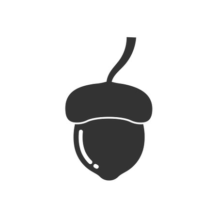 Acorn icon in flat style. Oak nut vector illustration on isolated background. Nature sign business concept.のイラスト素材