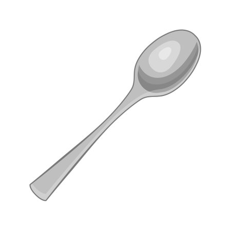 Spoon icon in flat style. Teaspoon vector illustration on isolated background. Tablespoon sign business concept.のイラスト素材