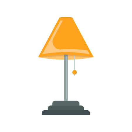 Desk lamp icon in flat style. Spotlight vector illustration on isolated background. Light bulb sign business concept.のイラスト素材