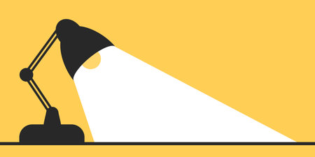 Lamp spotlight icon in flat style. Spotlight vector illustration on isolated background. Light bulb sign business concept.のイラスト素材