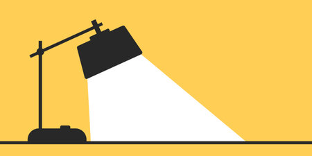 Lamp spotlight icon in flat style. Spotlight vector illustration on isolated background. Light bulb sign business concept.のイラスト素材