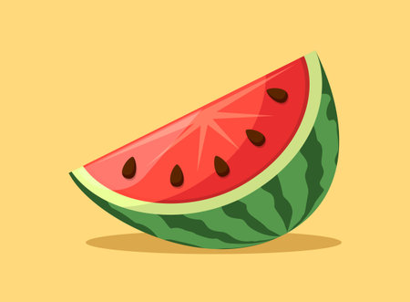 Watermelon icon in flat style. Fresh sweet and healthy fruit vector illustration on isolated background. Summer food sign business concept.のイラスト素材
