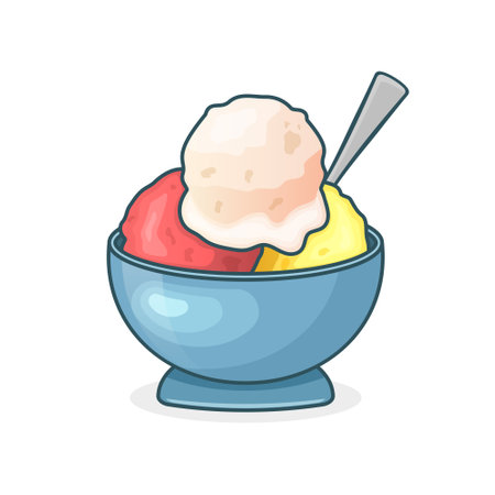 Ice cream icon in flat style. Tasty dessert vector illustration on isolated background. Sweet eating sign business concept.のイラスト素材