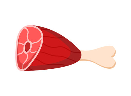 Raw meat icon in flat style. Lamb or beef vector illustration on isolated background. Fried protein meal sign business concept.のイラスト素材