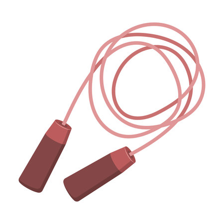 Jumping rope icon in flat style. Gymnastic equipment vector illustration on isolated background. Training instrument sign business concept.のイラスト素材