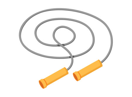 Jumping rope icon in flat style. Gymnastic equipment vector illustration on isolated background. Training instrument sign business concept.のイラスト素材