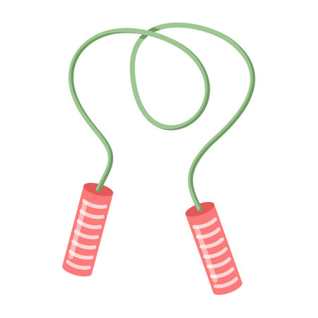 Jumping rope icon in flat style. Gymnastic equipment vector illustration on isolated background. Training instrument sign business concept.のイラスト素材