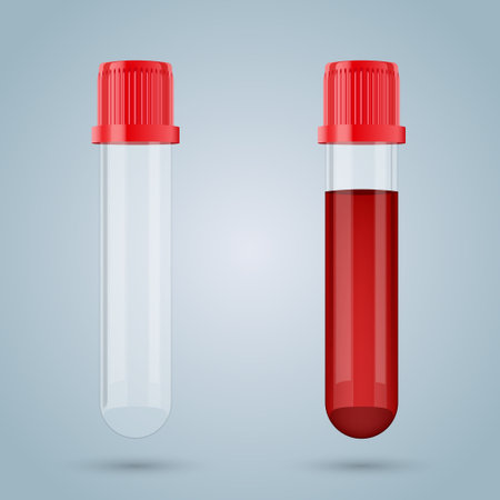 Science lab bottle icon in flat style. Laboratory glassware equipment vector illustration on isolated background. Test tube sign business concept.のイラスト素材