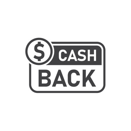 Cashback icon in flat style. Money back label vector illustration on isolated background. Cash back poster sign business concept.のイラスト素材