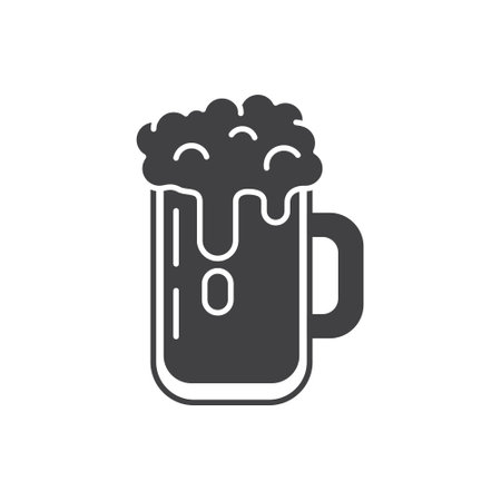 Cold beer icon in flat style. Alcohol drink vector illustration on isolated background. Alcohol glass sign business concept.のイラスト素材
