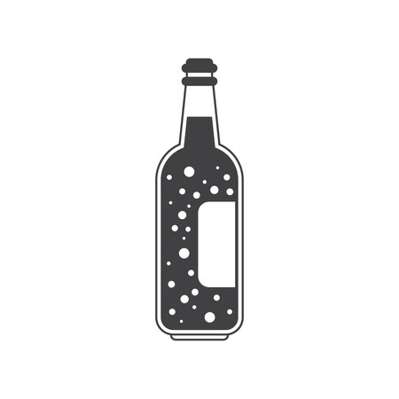Cold beer icon in flat style. Alcohol drink vector illustration on isolated background. Alcohol bottle sign business concept.のイラスト素材