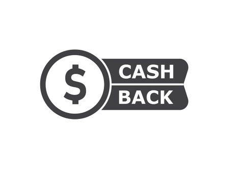 Cashback icon in flat style. Money back label vector illustration on isolated background. Cash back poster sign business concept.のイラスト素材
