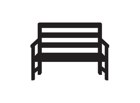 Bench icon in flat style. Comfortable rest vector illustration on isolated background. Park chair sign business concept.のイラスト素材