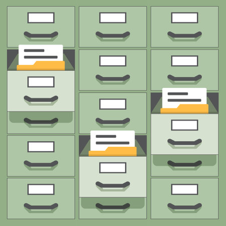 Office cabinet icon in flat style. Furniture storage vector illustration on isolated background. Drawer sign business concept.のイラスト素材