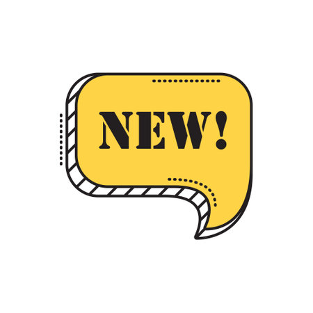 New banner icon in flat style. Arrivals shop vector illustration on isolated background. Fresh product sign business concept.のイラスト素材