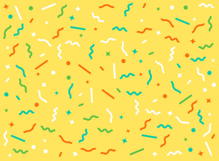 Falling confetti icon in flat style. Festive ribbon vector illustration on isolated background. Carnival sign business concept.のイラスト素材