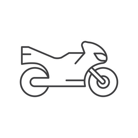 Motorbike icon in line stroke flat style. Motorcycle vector illustration on isolated background. Transport sign business concept.のイラスト素材