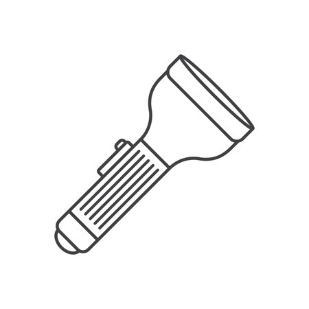 Flashlight icon in flat style. Electric lamp vector illustration on isolated background. Pocket lantern sign business concept.のイラスト素材