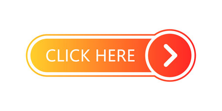 Click here banner icon in flat style. Ecommerce vector illustration on isolated background. Shopping button sign business concept.のイラスト素材