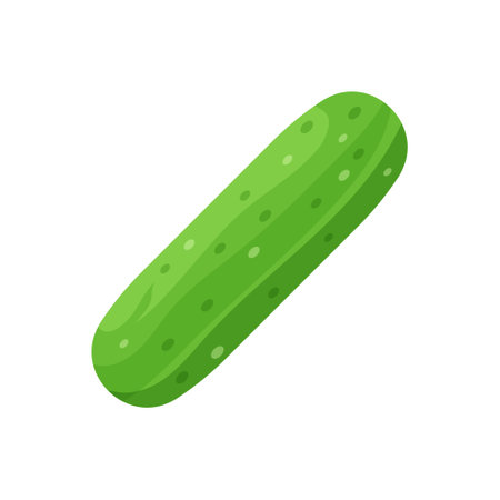 Cucumber vegetable icon in flat style. Gherkin plant vector illustration on isolated background. Healthy food sign business concept.のイラスト素材