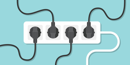 Electric socket icon in flat style. Connection and disconnection vector illustration on isolated...