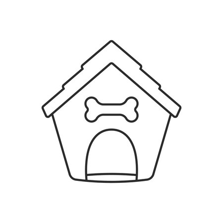 Dog house line icon in flat style. Pet home vector illustration on isolated background. Animal shelter sign business concept.のイラスト素材