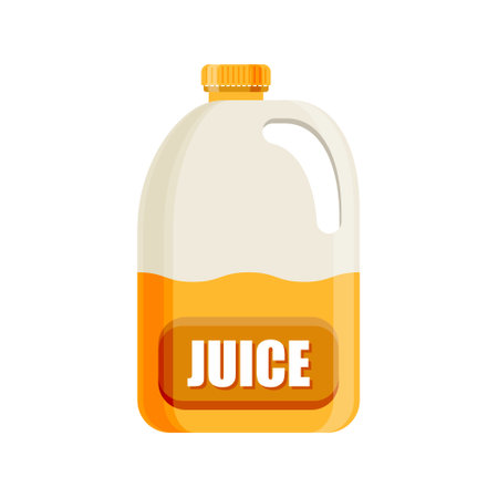 Orange juice icon in flat style. Juicy drink vector illustration on isolated background. Healthy juice sign business concept.のイラスト素材
