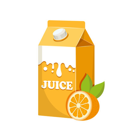 Orange juice icon in flat style. Juicy drink vector illustration on isolated background. Healthy juice sign business concept.のイラスト素材