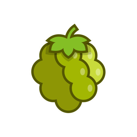Grape fruit icon in flat style. Grape berry vector illustration on isolated background. Nature snack sign business concept.のイラスト素材
