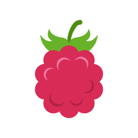 Raspberry fruit icon in flat style. Raspberries berry vector illustration on isolated background....