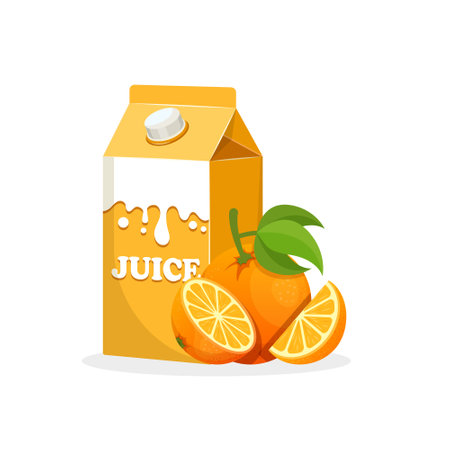 Orange juice icon in flat style. Fruit drink vector illustration on isolated background. Fresh juice sign business concept.のイラスト素材