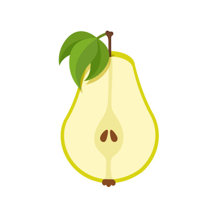 Pear icon in flat style. Fresh fruit vector illustration on isolated background. Fresh pear sign business concept.のイラスト素材