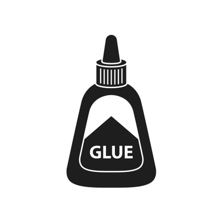 Glue stick and bottle icon in flat style. School stationery vector illustration on isolated background. Office supply sign business concept.のイラスト素材
