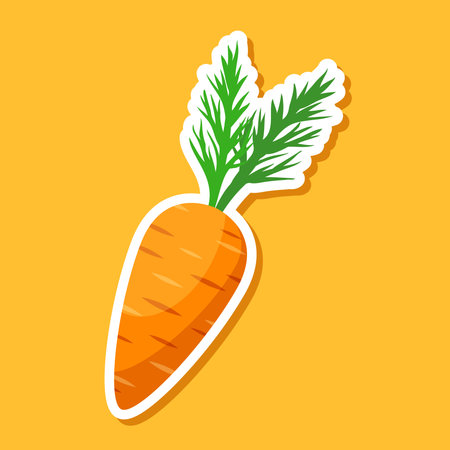 Carrot vegetable icon in flat style. Healthy food vector illustration on isolated background. Natural meal sign business concept.のイラスト素材