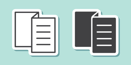 Brochure flyer sticker icon in flat style. Booklet vector illustration on isolated background. Poster sign business concept.のイラスト素材