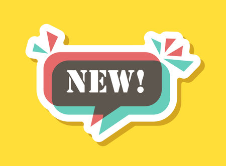 New banner sticker icon in flat style. Arrivals shop vector illustration on isolated background. Fresh product sign business concept.のイラスト素材