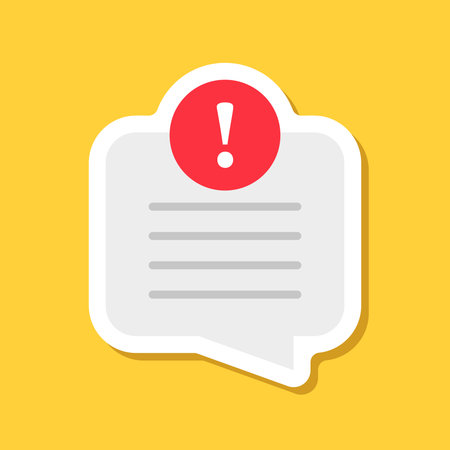 New message sticker icon in flat style. Incoming inbox email vector illustration on isolated background. Bubble notification sign business concept.のイラスト素材