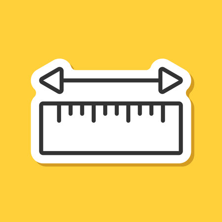 Metric measurement sticker icon in flat style. Measure scale vector illustration on isolated background. Ruler scale sign business concept.のイラスト素材