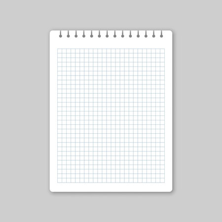 Set of blank sheets notebooks mockup icon in flat style. Paper square grid notebook vector illustration on isolated background. Booklet sign business concept.のイラスト素材