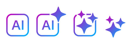 Artificial intelligence icon in flat style. AI generate vector illustration on isolated background. Prompt algorithm sign business concept.のイラスト素材