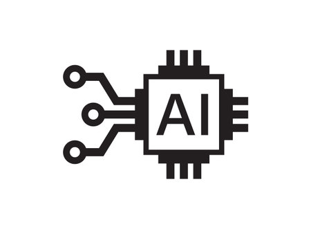 Artificial intelligence cpu icon in flat style. Microchip for AI generation vector illustration on isolated background. Prompt algorithm sign business concept.のイラスト素材