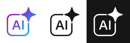 Artificial intelligence icon in flat style. AI generate vector illustration on isolated background. Prompt algorithm sign business concept.のイラスト素材