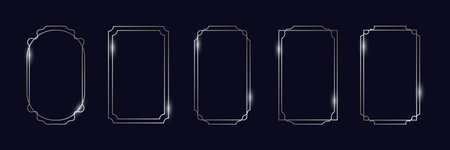 Geometric frames and borders icon in flat style. Decorative layout ornament vector illustration on isolated background. Rectangle border sign business concept.のイラスト素材