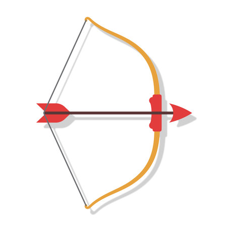 Archer bow icon in flat style. Archery weapon vector illustration on isolated background. Hunter target sign business concept.のイラスト素材