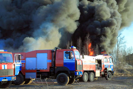 Fire trucks in the service of peopleのeditorial素材