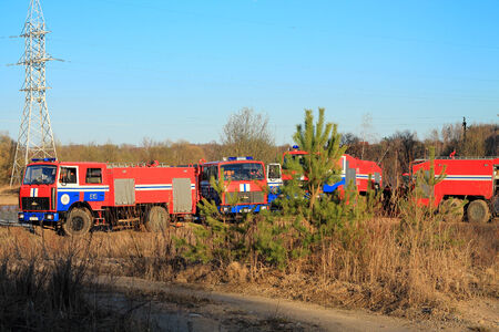 Fire trucks in the service of people